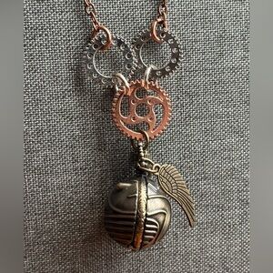 Steam Punk Hand Crafted Golden Snitch Necklace Watch Time Piece Harry Potter